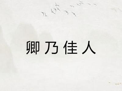 卿乃佳人 卿乃佳人