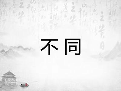 不同 不同
