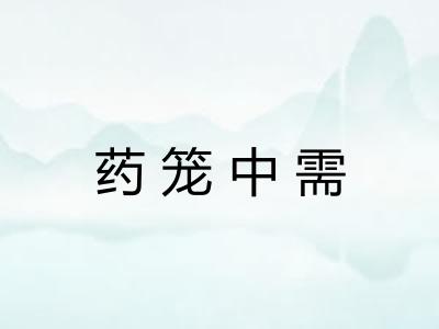 药笼中需 药笼中需