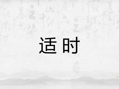 适时 适时