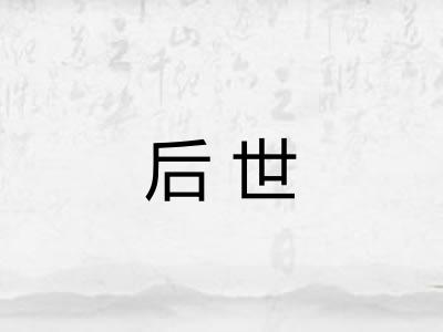 后世 后世