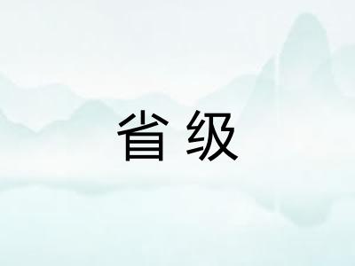 省级 省级