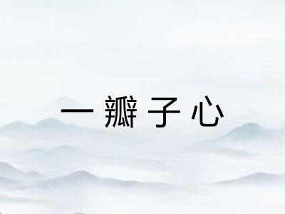 一瓣子心 一瓣子心