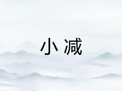 小减 小减