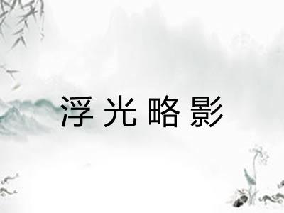 浮光略影 浮光略影