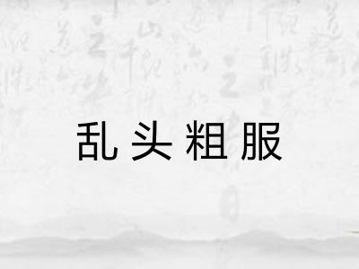 乱头粗服 乱头粗服