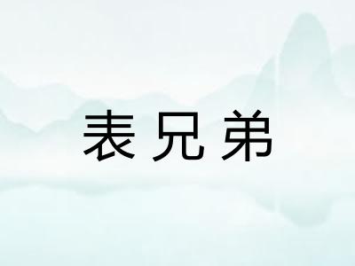 表兄弟 表兄弟